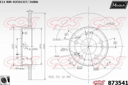 Maxtech 873541.0060 - Kočioni disk www.molydon.hr