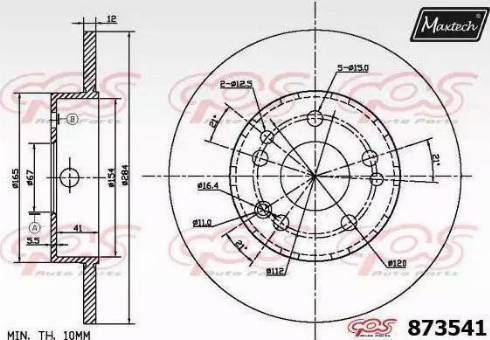 Maxtech 873541.0000 - Kočioni disk www.molydon.hr