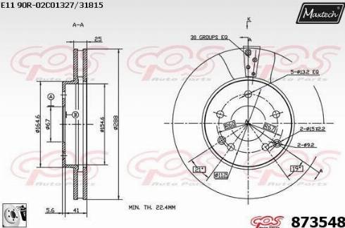 Maxtech 873548.0080 - Kočioni disk www.molydon.hr