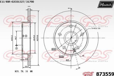 Maxtech 873559.0000 - Kočioni disk www.molydon.hr