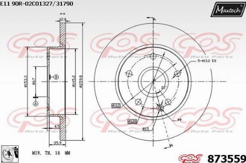 Maxtech 873559.0080 - Kočioni disk www.molydon.hr