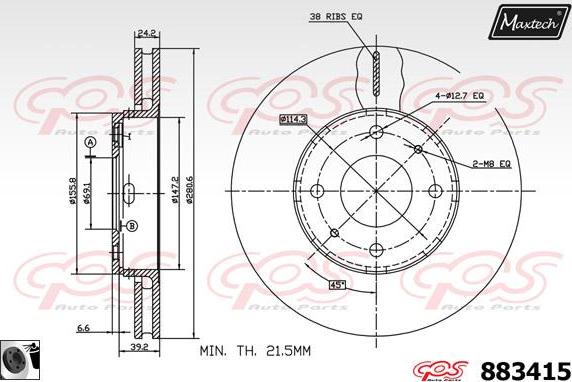 Maxtech 873559 - Kočioni disk www.molydon.hr