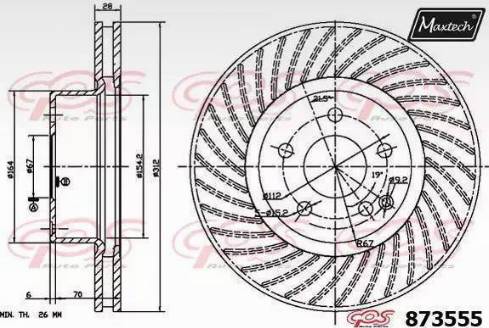 Maxtech 873555.0000 - Kočioni disk www.molydon.hr