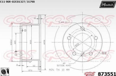 Maxtech 873551.0060 - Kočioni disk www.molydon.hr