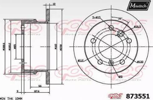 Maxtech 873551.0000 - Kočioni disk www.molydon.hr