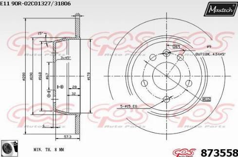 Maxtech 873558.0060 - Kočioni disk www.molydon.hr