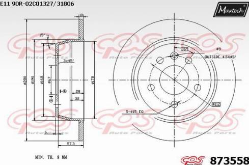 Maxtech 873558.0000 - Kočioni disk www.molydon.hr