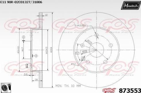 Maxtech 873553.0060 - Kočioni disk www.molydon.hr