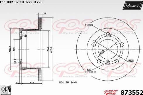 Maxtech 873552.0080 - Kočioni disk www.molydon.hr