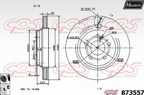 Maxtech 873557.6060 - Kočioni disk www.molydon.hr