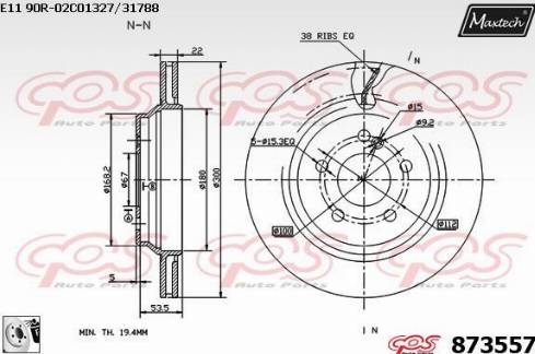 Maxtech 873557.0080 - Kočioni disk www.molydon.hr