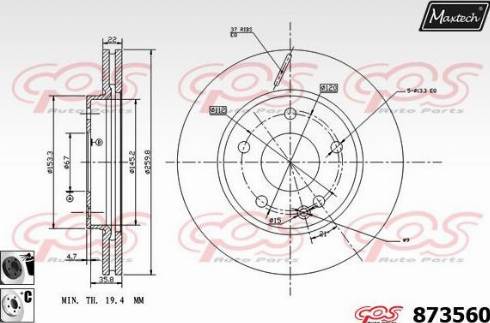 Maxtech 873560.6060 - Kočioni disk www.molydon.hr