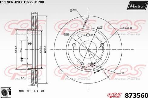 Maxtech 873560.0060 - Kočioni disk www.molydon.hr