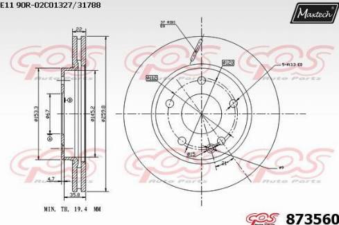 Maxtech 873560.0000 - Kočioni disk www.molydon.hr