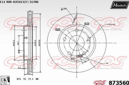 Maxtech 873560.0080 - Kočioni disk www.molydon.hr