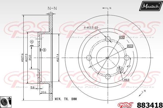 Maxtech 873561 - Kočioni disk www.molydon.hr