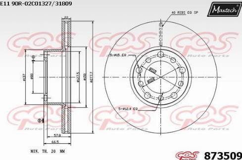 Maxtech 873509.0000 - Kočioni disk www.molydon.hr