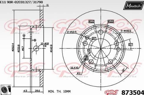 Maxtech 873504.0060 - Kočioni disk www.molydon.hr