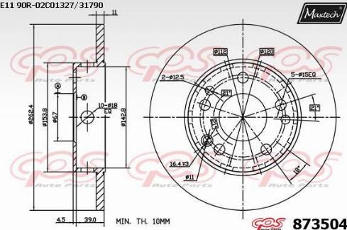 Maxtech 873504.0000 - Kočioni disk www.molydon.hr