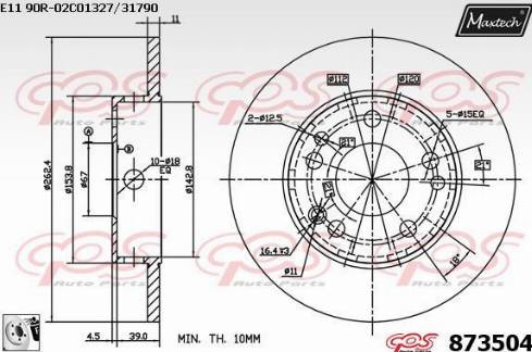 Maxtech 873504.0080 - Kočioni disk www.molydon.hr