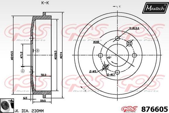 Maxtech 873505 - Kočioni disk www.molydon.hr