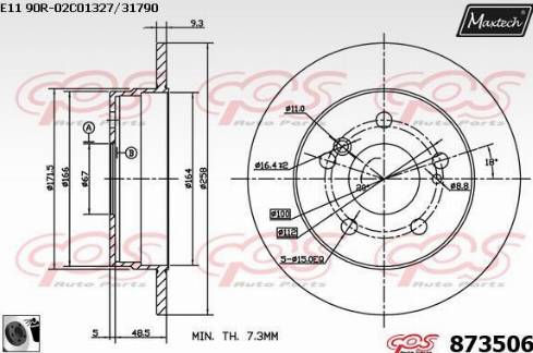 Maxtech 873506.0060 - Kočioni disk www.molydon.hr