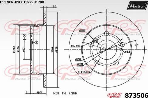 Maxtech 873506.0000 - Kočioni disk www.molydon.hr