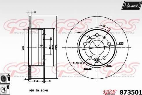 Maxtech 873501.6060 - Kočioni disk www.molydon.hr