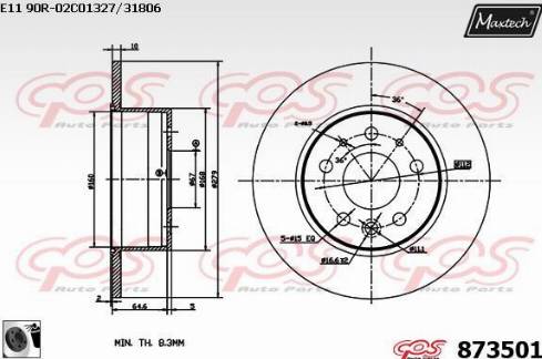 Maxtech 873501.0060 - Kočioni disk www.molydon.hr