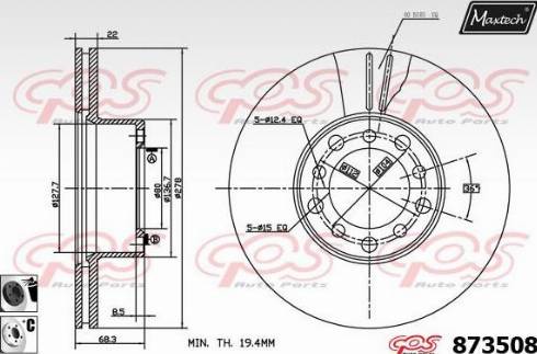 Maxtech 873508.6060 - Kočioni disk www.molydon.hr