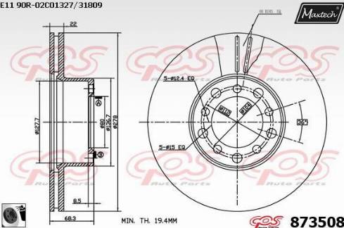 Maxtech 873508.0060 - Kočioni disk www.molydon.hr