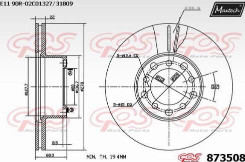 Maxtech 873508.0000 - Kočioni disk www.molydon.hr