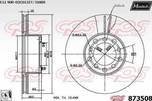 Maxtech 873508.0080 - Kočioni disk www.molydon.hr