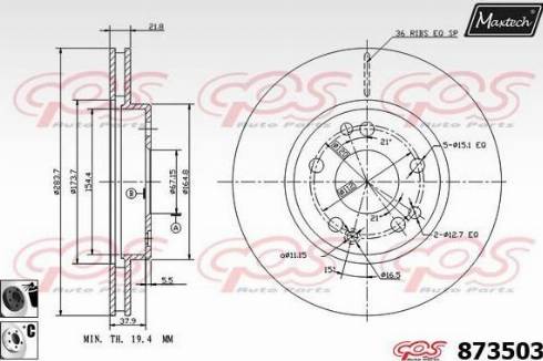 Maxtech 873503.6060 - Kočioni disk www.molydon.hr