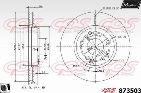 Maxtech 873503.0060 - Kočioni disk www.molydon.hr