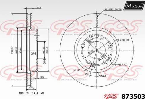 Maxtech 873503.0000 - Kočioni disk www.molydon.hr