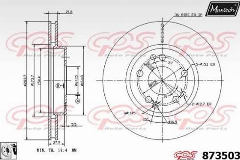 Maxtech 873503.0080 - Kočioni disk www.molydon.hr