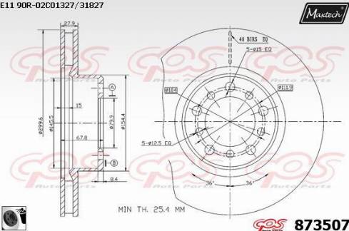 Maxtech 873507.0060 - Kočioni disk www.molydon.hr