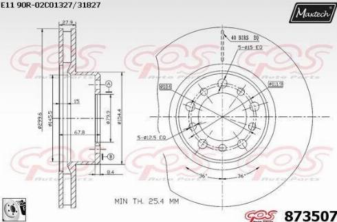 Maxtech 873507.0080 - Kočioni disk www.molydon.hr