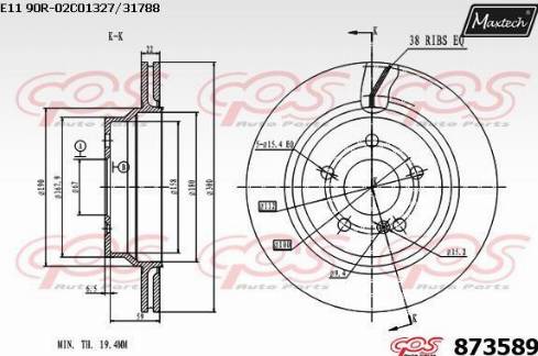 Maxtech 873589.0000 - Kočioni disk www.molydon.hr