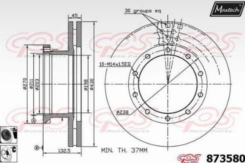 Maxtech 873580.6060 - Kočioni disk www.molydon.hr