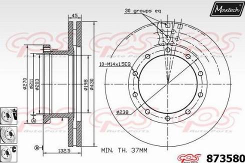 Maxtech 873580.6980 - Kočioni disk www.molydon.hr