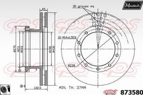 Maxtech 873580.0060 - Kočioni disk www.molydon.hr