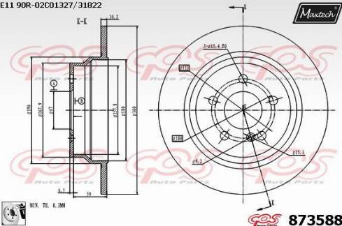 Maxtech 873588.0080 - Kočioni disk www.molydon.hr