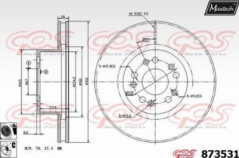 Maxtech 873531.6060 - Kočioni disk www.molydon.hr