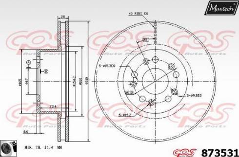 Maxtech 873531.0060 - Kočioni disk www.molydon.hr