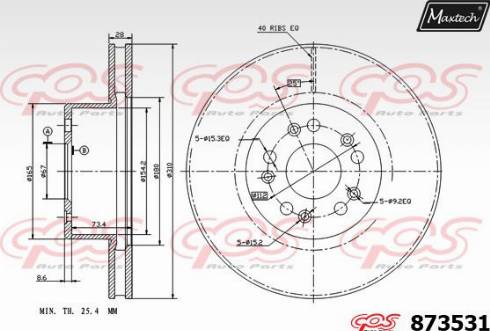 Maxtech 873531.0000 - Kočioni disk www.molydon.hr