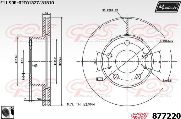 Maxtech 873531 - Kočioni disk www.molydon.hr