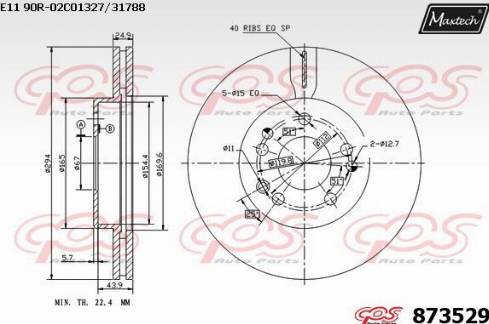 Maxtech 873529.0000 - Kočioni disk www.molydon.hr