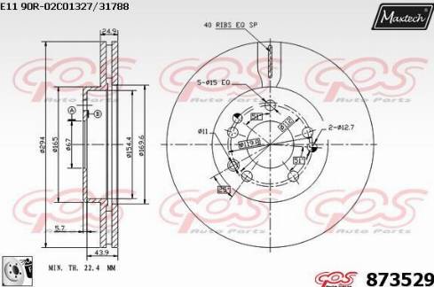 Maxtech 873529.0080 - Kočioni disk www.molydon.hr